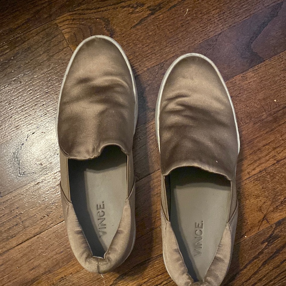 Vance platform gold slip on shoes